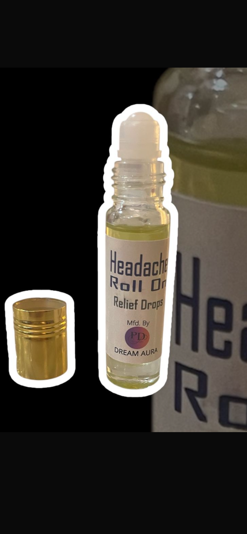Relief Drops – Headache Roll-On | Stress & Migraine Relief | Fast-Acting Aromatherapy Oil (8ml